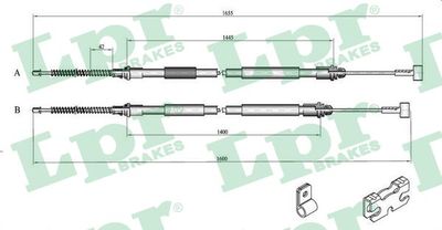 Cable Pull, parking brake LPR C0246B