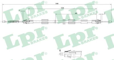 Cable Pull, parking brake LPR C0266B