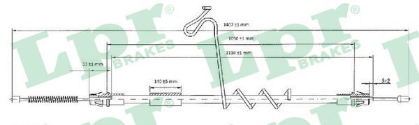 LPR C0293B Cable Pull, parking brake
