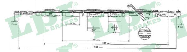 LPR C0323B Cable Pull, parking brake