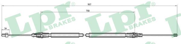 LPR C0348B Cable Pull, parking brake