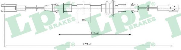 LPR C0368B Cable Pull, parking brake