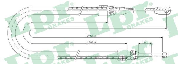 LPR C0399B Cable Pull, parking brake