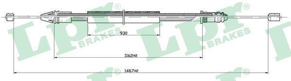 LPR C0401B Cable Pull, parking brake