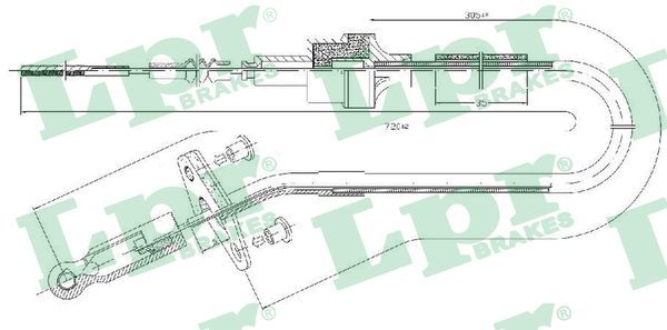 LPR C0409C Cable Pull, clutch control