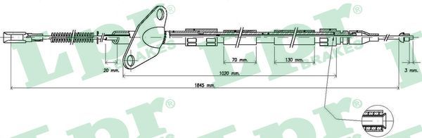 LPR C0412B Cable Pull, parking brake