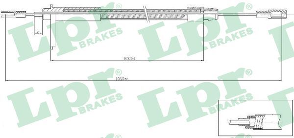 LPR C0435B Cable Pull, parking brake