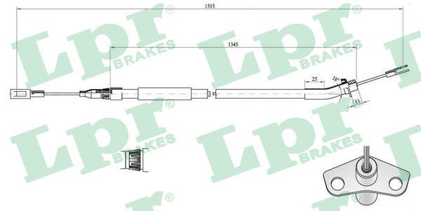 LPR C0448B Cable Pull, parking brake