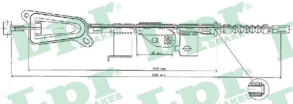LPR C0483B Cable Pull, parking brake