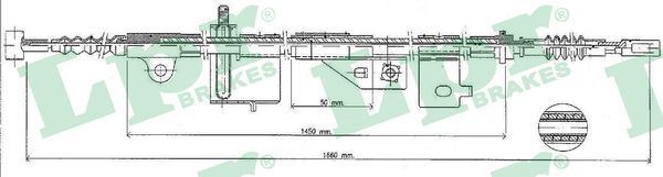 LPR C0498B Cable Pull, parking brake