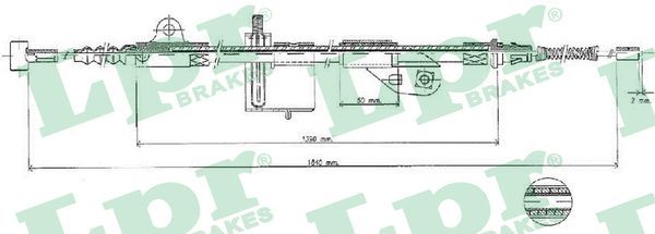 LPR C0502B Cable Pull, parking brake