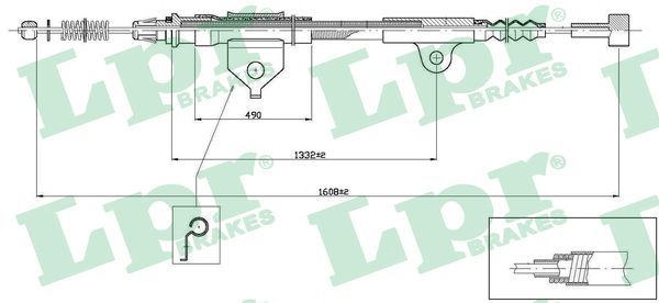 LPR C0504B Cable Pull, parking brake