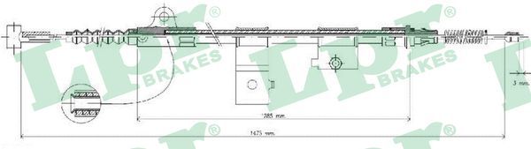 LPR C0513B Cable Pull, parking brake