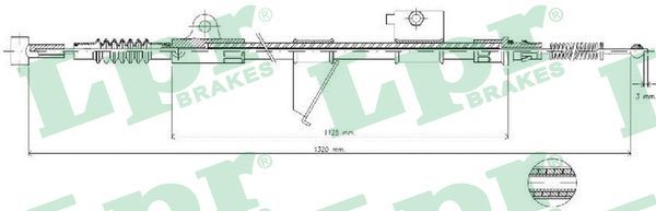 LPR C0514B Cable Pull, parking brake