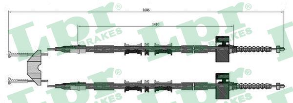 LPR C0535B Cable Pull, parking brake