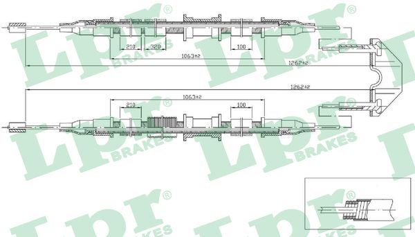 LPR C0536B Cable Pull, parking brake
