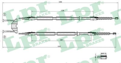 Cable Pull, parking brake LPR C0537B