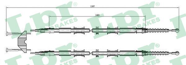 LPR C0549B Cable Pull, parking brake