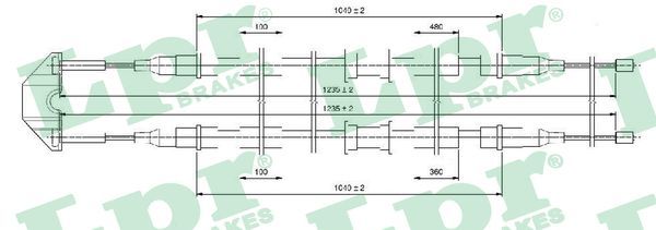 LPR C0550B Cable Pull, parking brake