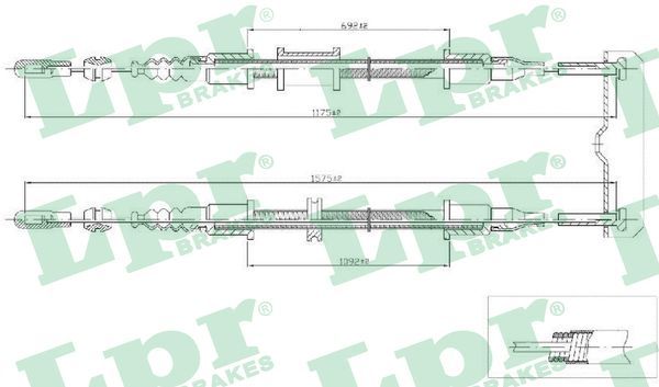 LPR C0571B Cable Pull, parking brake