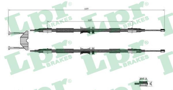 LPR C0595B Cable Pull, parking brake