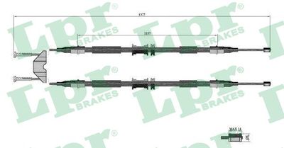 Cable Pull, parking brake LPR C0595B