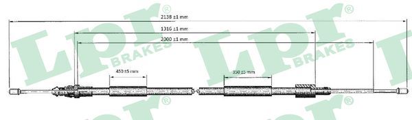 LPR C0621B Cable Pull, parking brake