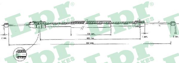 LPR C0630B Cable Pull, parking brake