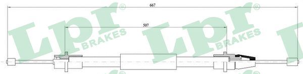 LPR C0637B Cable Pull, parking brake