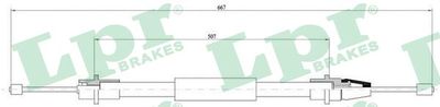 Cable Pull, parking brake LPR C0637B