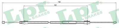 Cable Pull, parking brake LPR C0649B