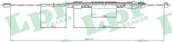 LPR C0715B Cable Pull, parking brake