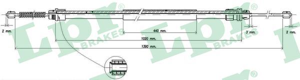 LPR C0741B Cable Pull, parking brake