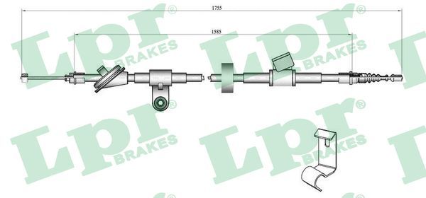 LPR C0758B Cable Pull, parking brake