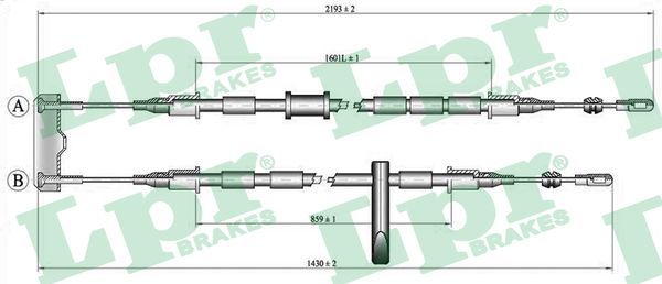 LPR C0786B Cable Pull, parking brake