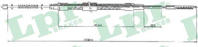 Cable Pull, parking brake LPR C0802B