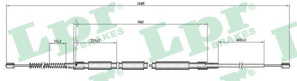 LPR C0811B Cable Pull, parking brake