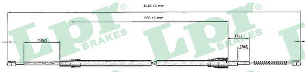 LPR C0812B Cable Pull, parking brake