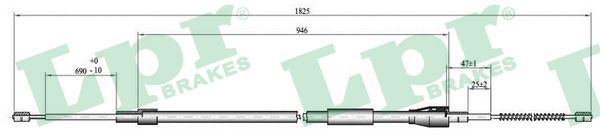 LPR C0815B Cable Pull, parking brake