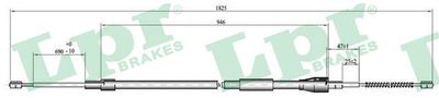 Cable Pull, parking brake LPR C0815B