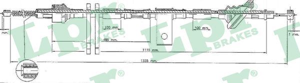 LPR C0834B Cable Pull, parking brake