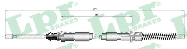 LPR C0836B Cable Pull, parking brake