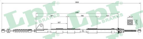 LPR C0851B Cable Pull, parking brake