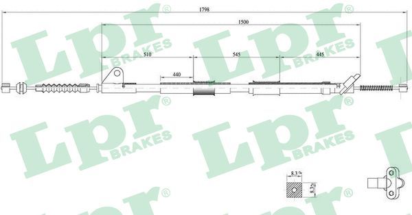 LPR C0857B Cable Pull, parking brake
