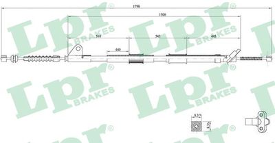 Cable Pull, parking brake LPR C0857B