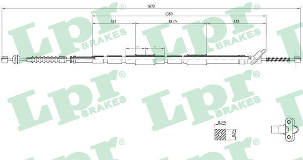 LPR C0861B Cable Pull, parking brake