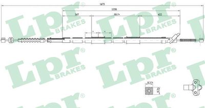 Cable Pull, parking brake LPR C0861B
