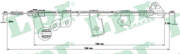 LPR C0889B Cable Pull, parking brake