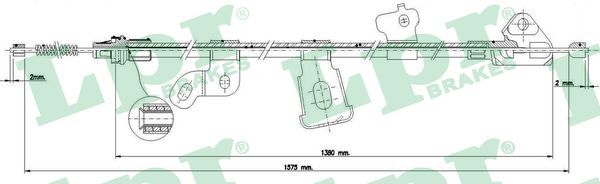 LPR C0890B Cable Pull, parking brake