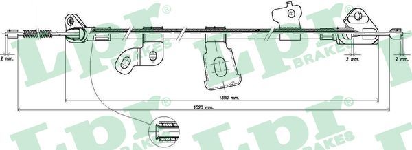 LPR C0893B Cable Pull, parking brake